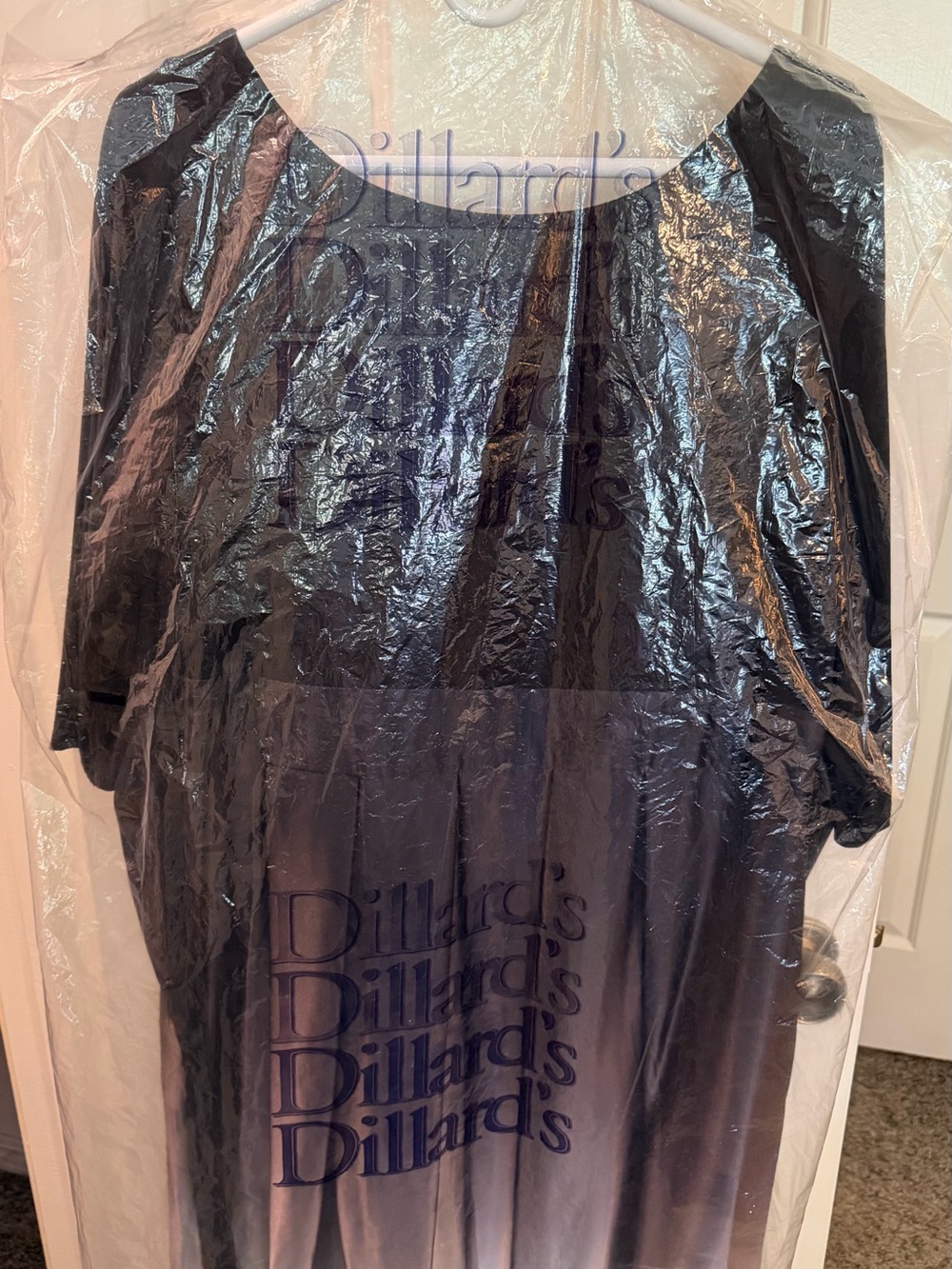 Ignite Evenings Ombre Satin Boat Neck 3/4 Sleeve Tie Waist Pocketed Gown 16W - Picture 12 of 12
